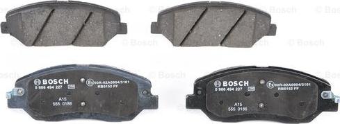 BOSCH 0 986 494 227 - Тормозные колодки, дисковые, комплект unicars.by