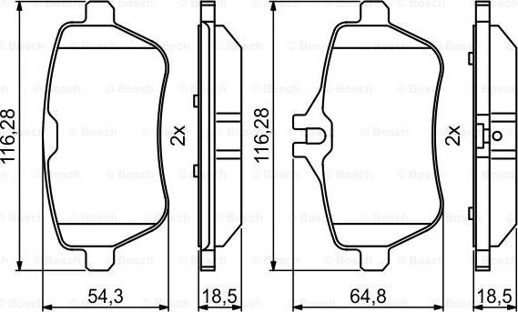 BOSCH 0 986 494 790 - Тормозные колодки, дисковые, комплект unicars.by