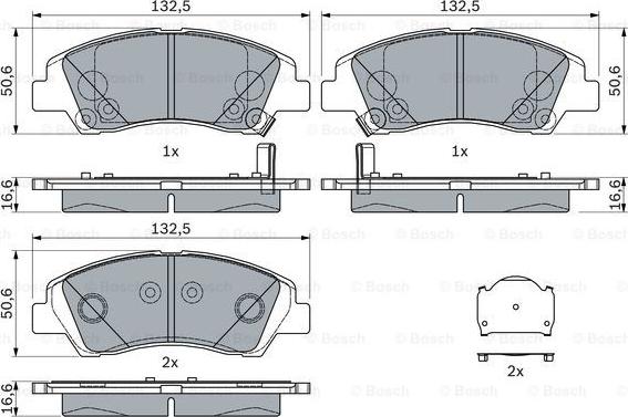 BOSCH 0 986 494 760 - Тормозные колодки, дисковые, комплект unicars.by