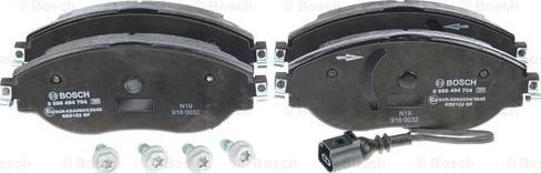 BOSCH 0 986 494 704 - Тормозные колодки, дисковые, комплект unicars.by