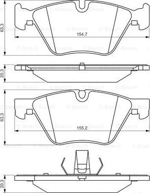 BOSCH 0 986 494 705 - Тормозные колодки, дисковые, комплект unicars.by