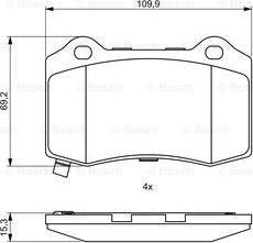 BOSCH 0 986 494 708 - Тормозные колодки, дисковые, комплект unicars.by