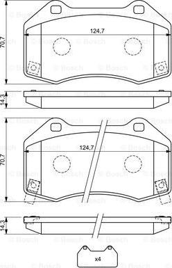 BOSCH 0 986 494 718 - Тормозные колодки, дисковые, комплект unicars.by