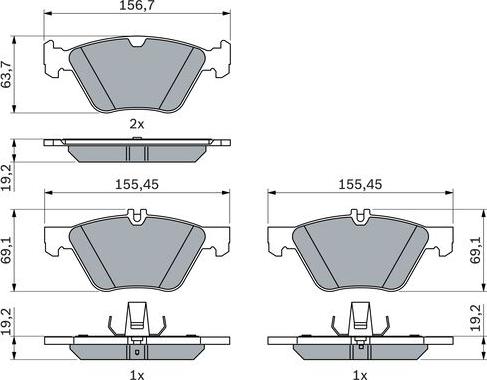 BOSCH 0 986 494 729 - Тормозные колодки, дисковые, комплект unicars.by