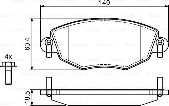 BOSCH 0 986 494 724 - Тормозные колодки, дисковые, комплект unicars.by