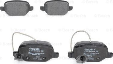 BOSCH 0 986 494 776 - Тормозные колодки, дисковые, комплект unicars.by