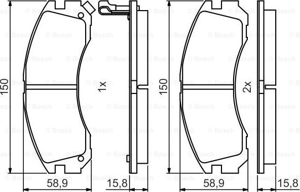 BOSCH 0 986 495 491 - Тормозные колодки, дисковые, комплект unicars.by