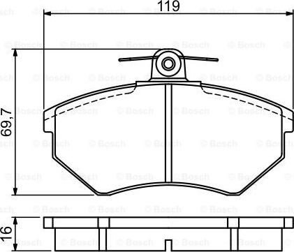 BOSCH 0986495457 - Тормозные колодки, дисковые, комплект unicars.by