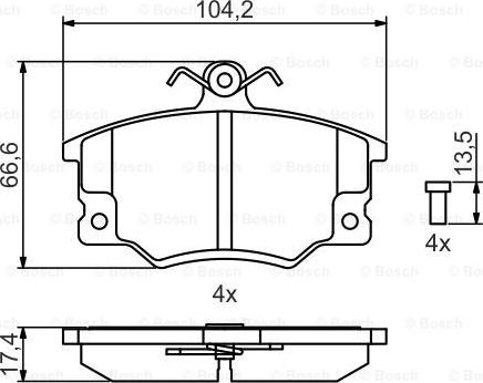 BOSCH 0 986 495 465 - Тормозные колодки, дисковые, комплект unicars.by