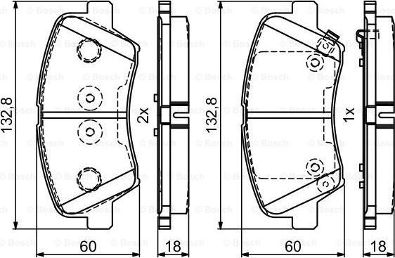 BOSCH 0 986 495 410 - Тормозные колодки, дисковые, комплект unicars.by