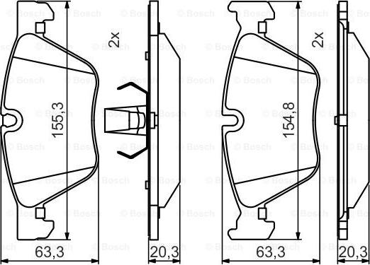 BOSCH 0 986 495 480 - Тормозные колодки, дисковые, комплект unicars.by