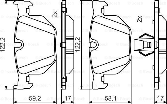 BOSCH 0 986 495 481 - Тормозные колодки, дисковые, комплект unicars.by