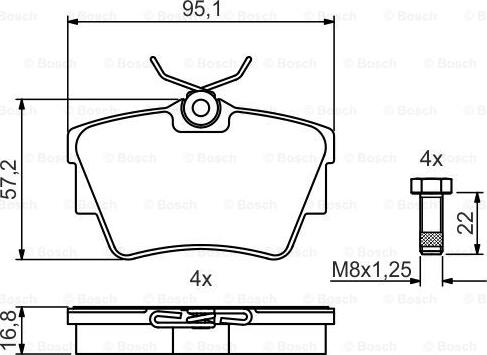 BOSCH 0 986 495 487 - Тормозные колодки, дисковые, комплект unicars.by