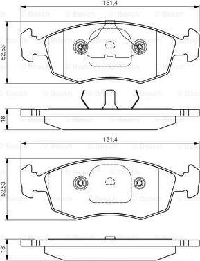 BOSCH 0 986 495 043 - Тормозные колодки, дисковые, комплект unicars.by