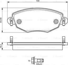 BOSCH 0 986 495 050 - Тормозные колодки, дисковые, комплект unicars.by