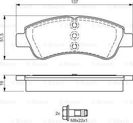 BOSCH 0 986 495 051 - Тормозные колодки, дисковые, комплект unicars.by