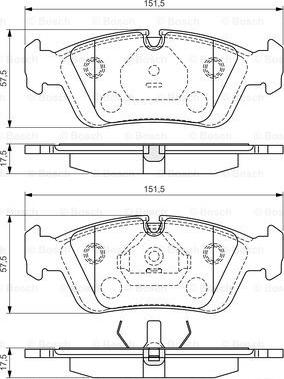 BOSCH 0 986 495 060 - Тормозные колодки, дисковые, комплект unicars.by