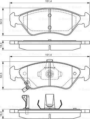 BOSCH 0 986 495 067 - Тормозные колодки, дисковые, комплект unicars.by