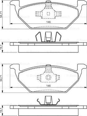 BOSCH 0 986 495 004 - Тормозные колодки, дисковые, комплект unicars.by