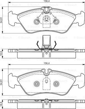 BOSCH 0 986 495 000 - Тормозные колодки, дисковые, комплект unicars.by