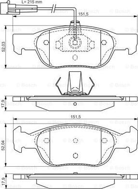 BOSCH 0 986 495 002 - Тормозные колодки, дисковые, комплект unicars.by