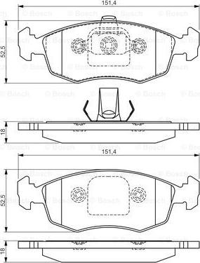 BOSCH 0 986 495 016 - Тормозные колодки, дисковые, комплект unicars.by