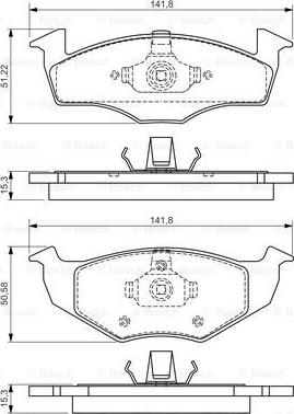 BOSCH 0 986 495 010 - Тормозные колодки, дисковые, комплект unicars.by