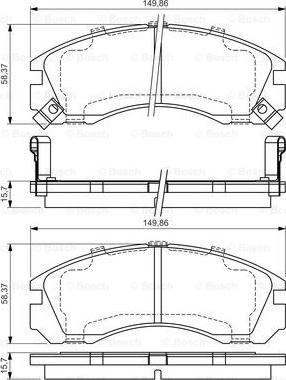 BOSCH 0 986 495 013 - Тормозные колодки, дисковые, комплект unicars.by