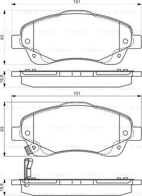 BOSCH 0 986 495 083 - Тормозные колодки, дисковые, комплект unicars.by