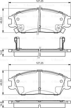 BOSCH 0 986 495 035 - Тормозные колодки, дисковые, комплект unicars.by