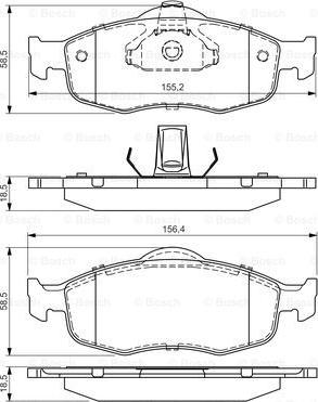 BOSCH 0 986 495 026 - Тормозные колодки, дисковые, комплект unicars.by