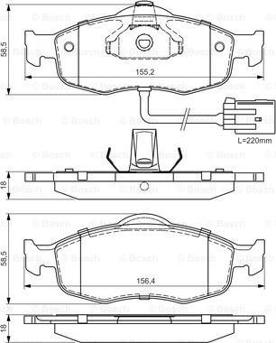 BOSCH 0 986 495 028 - Тормозные колодки, дисковые, комплект unicars.by