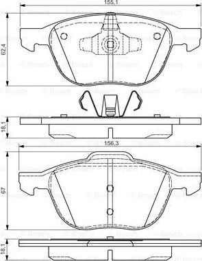 BOSCH 0 986 495 023 - Тормозные колодки, дисковые, комплект unicars.by