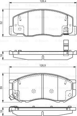 BOSCH 0 986 495 166 - Тормозные колодки, дисковые, комплект unicars.by