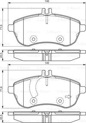 BOSCH 0 986 495 104 - Тормозные колодки, дисковые, комплект unicars.by