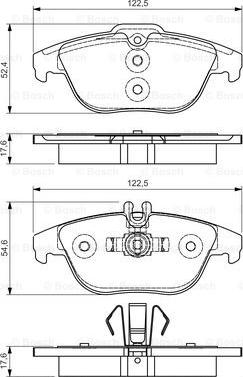 BOSCH 0 986 495 105 - Тормозные колодки, дисковые, комплект unicars.by