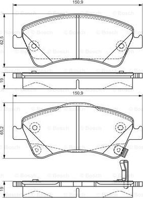 BOSCH 0 986 495 106 - Тормозные колодки, дисковые, комплект unicars.by