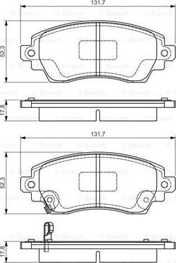 BOSCH 0 986 495 132 - Тормозные колодки, дисковые, комплект unicars.by