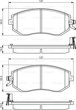 BOSCH 0 986 495 125 - Тормозные колодки, дисковые, комплект unicars.by