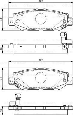 BOSCH 0 986 495 122 - Тормозные колодки, дисковые, комплект unicars.by