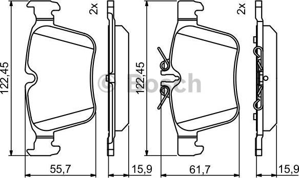 BOSCH 0 986 495 394 - Тормозные колодки, дисковые, комплект unicars.by