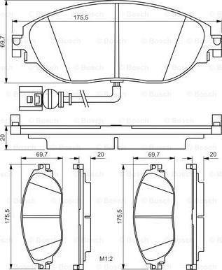 BOSCH 0 986 495 350 - Тормозные колодки, дисковые, комплект unicars.by