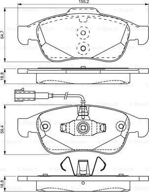 BOSCH 0 986 495 312 - Тормозные колодки, дисковые, комплект unicars.by