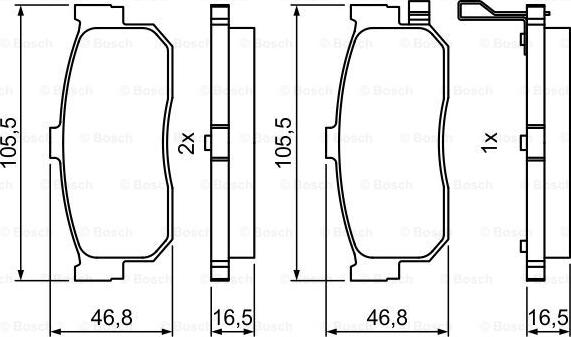 BOSCH 0 986 495 387 - Тормозные колодки, дисковые, комплект unicars.by