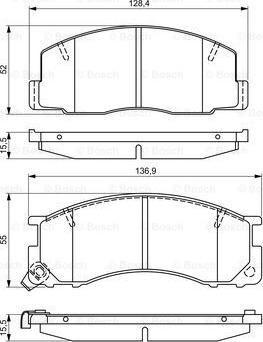 BOSCH 0 986 495 327 - Тормозные колодки, дисковые, комплект unicars.by