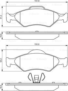 BOSCH 0 986 495 247 - Тормозные колодки, дисковые, комплект unicars.by