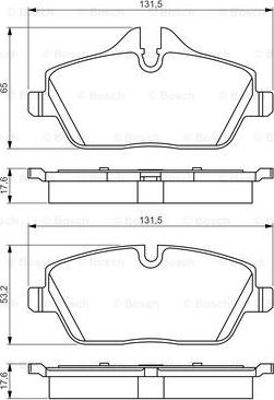 BOSCH 0 986 495 251 - Тормозные колодки, дисковые, комплект unicars.by