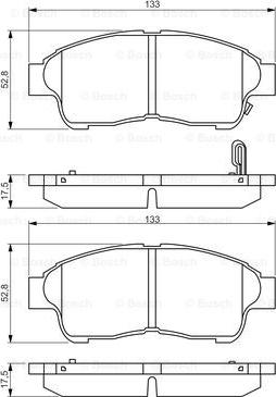 BOSCH 0 986 495 257 - Тормозные колодки, дисковые, комплект unicars.by