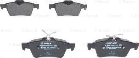 BOSCH 0 986 495 216 - Тормозные колодки, дисковые, комплект unicars.by