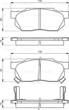 BOSCH 0 986 490 440 - Тормозные колодки, дисковые, комплект unicars.by